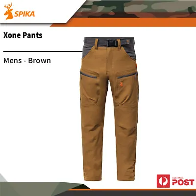 Spika New Mens Hunting Outdoor Stretchable Xone Brown Pants W Shoelace Clip • $156
