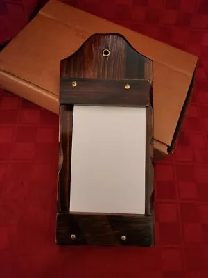 Vintage Wooden Hanging Memo Pad Holder (NOS) In Original Box • $5