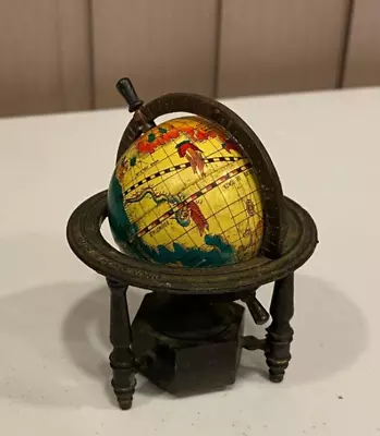Vintage Metal Die-Cast Minature Replica Spinning World Globe Pencil Sharpener • $5
