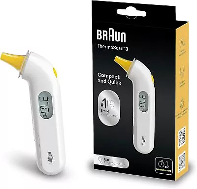Braun ThermoScan 3 Ear Thermometer (professional Accuracy Audio Fever Indicator • £22.18