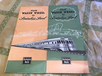 $21 • Buy Burlington Railroad From Wagon Wheel To Stainless Steel Brochure 1947 18 Pages!!