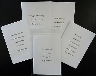 Pk Of 10 Christmas Card Inserts Pre-cut 100gsm A6 A5 6x6 5x5 7x5 • £2.05