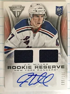 JT Miller NY Rangers 13-14 Panini Titanium Rookie Reserve Material Auto 05/100. • $42.99