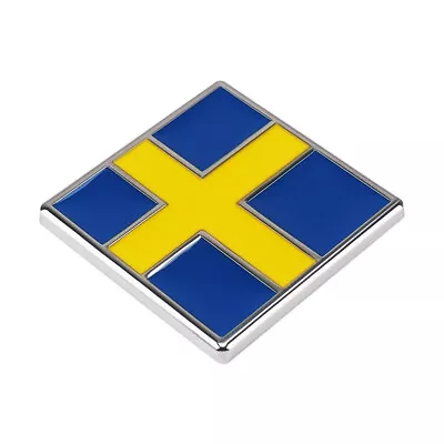 Volvo Square Metal Sweden Swedish Flag Badge Emblem V40 V60 V70 XC40 XC60 XC70 • $45.60