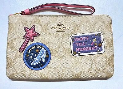 Coach Wristlet C3358 - Disney Princess Cinderella Patches -Light Khaki • $128