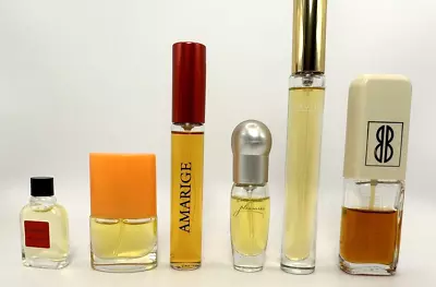 Lot Of 6 Vintage Mini Travel Perfume Bottles Happy L'Interdit Amarige Pleasure • $39.99