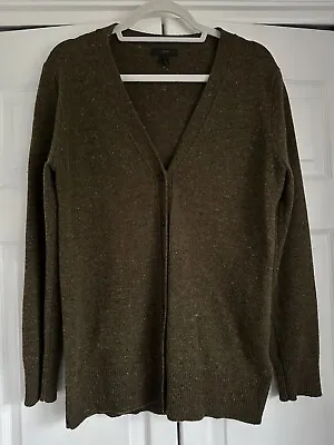 J Crew Merino Wool Cardigan Sweater Medium Green Speckle  • $18.50