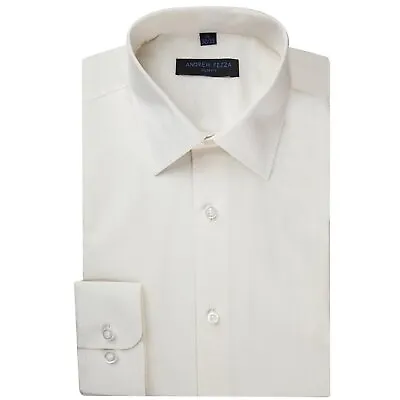 Andrew Fezza Men's Slim Fit Long Sleeve Solid Cotton Dress Shirt  - CLEARANCE • $10.77