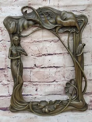 Hand Made Original Milo Woman Holding Tulip Bas Relief Bronze Sculpture Gift NR • $154.50