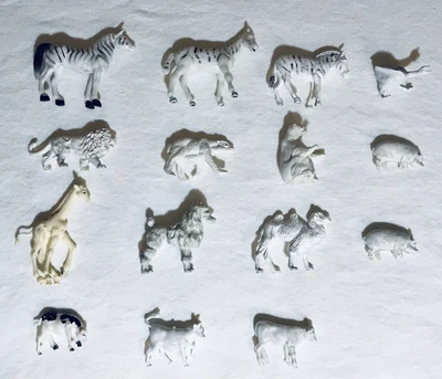 $10.99 • Buy Lot Of 15 Mixed Vintage Toy Plastic Animals Zoo Farm Dog All White Variety