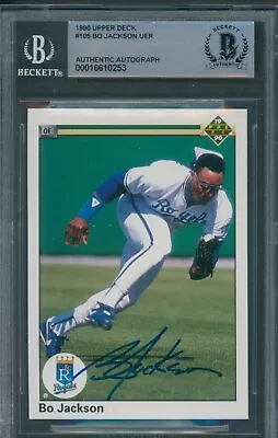 1990 Upper Deck #105 Bo Jackson Beckett Authentic Autograph Signed *0253 • $109