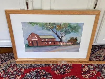 Signed A Williams Newburyport MA Watercolor Painting Old Red Barn 12 By 17.5  • $64.99