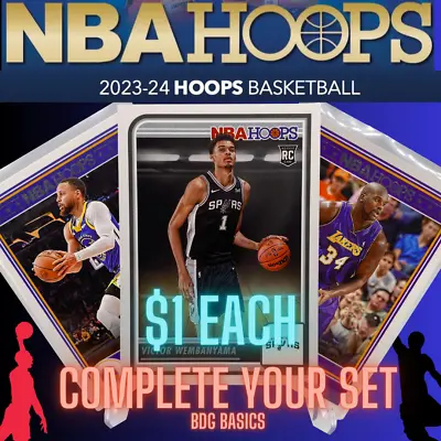 2023-24 Panini NBA Hoops Basketball Base $1 Each Complete Your Set Rookie • $1