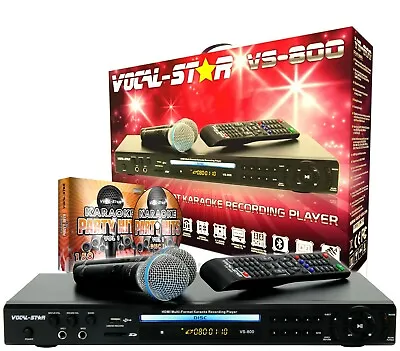 £90 • Buy Vocal-star Vs-800 Hdmi Cdg Bluetooth Karaoke Machine 2 Wired Mics & 150 Songs