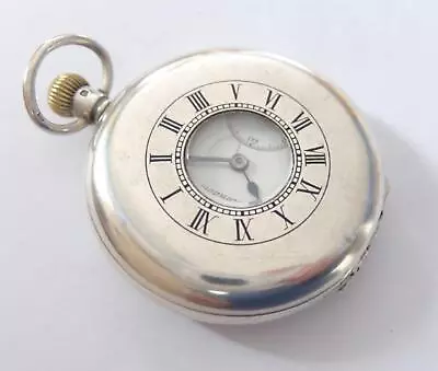 1937 Silver Cased J W Benson 15 Jewels Half Hunter Pocket Watch Working • £46