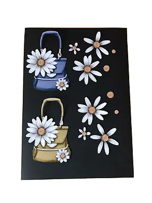 2 Sets Of Carnation Crafts Die Cut Découpage Daisy Handbags Remastered • £2.60