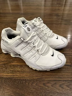 Nike Shox NZ Athletic Shoes Men's Size 10 Triple White 501524-106 Lace Up • $49.99