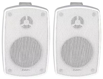 Pair Indoor / Outdoor Background Speakers 3  30W Garden Kitchen Home White • £59.92