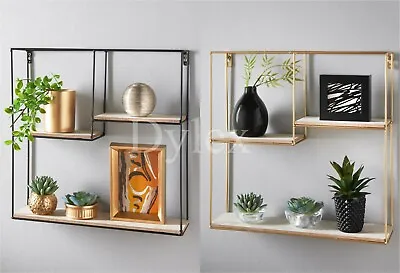 £13.99 • Buy Metal Wire Floating Wall Shelf Multi Section Tromso Home Decor 40 X 40cm