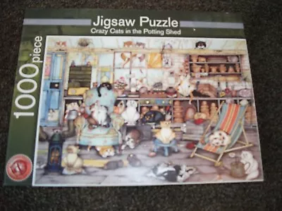 M & S JIGSAW - Crazy Cats In The Potting Shed - 1000 PIECE - EXCELLENT CONDITION • £3.99