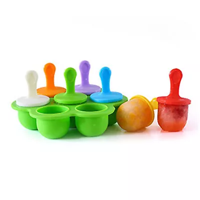 $13.29 • Buy Silicone Ice Mould Cream Block Molds Icy Pole Jelly Pop Popsicle Maker 7 Frozen