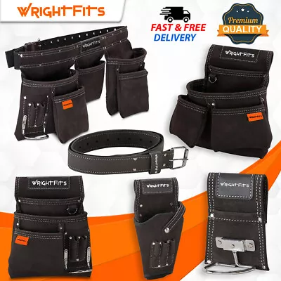 Leather Tool Belt Apron Nail Tool Pouches Drill Hammer Holsters For Carpenters • £6.99