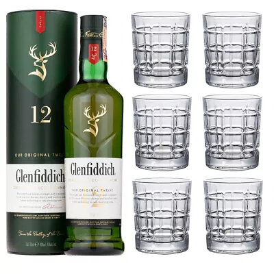 Glenfiddich 12 Year Old Single Malt With Set Of 6 Whisky Tumblers • $109