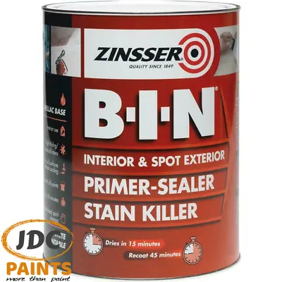 £26.50 • Buy Zinsser Bin Primer Sealer Stain Killer Shelac Based 1l