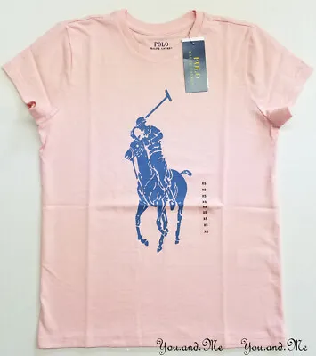 POLO RALPH LAUREN Women Cotton Short Sleeve Tee T-Shirt BIG PONY Pink XS S M NWT • $28.50