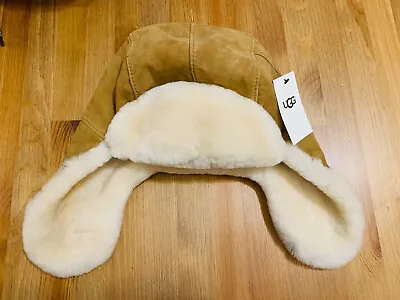 Ugg Sheepskin Shearling Trapper Hat Chestnut NWT One Size $155.00 • $89.99