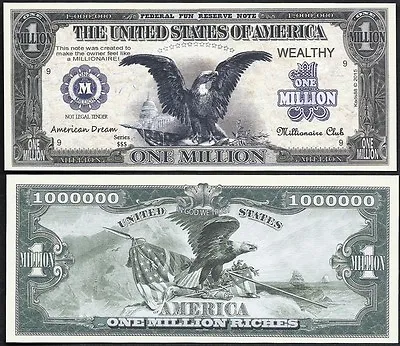 Black Eagle American Dream Million Dollar Bill - Lot Of 10 BILLS  • $5.49
