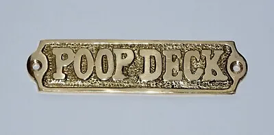 Poop Deck Wall Plaque Sign Brass Nautical Beach House Boat Decor Maritime Art • $8.07