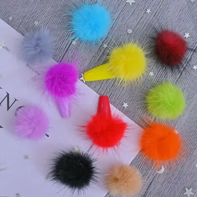 £5.49 • Buy HunCo Nail Magnetic Pompom 6pcs Fluffy Balls Hearts Fur 2022 Summer Accessories 