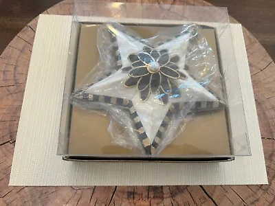 Mackenzie Childs STAR Puffy Capiz Christmas Ornament Rare Retired New In Box • $49