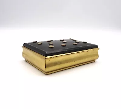 Very Rare Vintage Mid Century Danish Modern Brass Dots Jewelry Artist Box Case  • $220