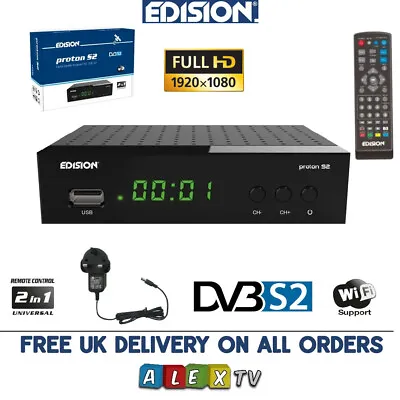Full HD Digital Satellite Free To Air FTA Receiver For BBC ITV 12v-240v Decoder • £39.99
