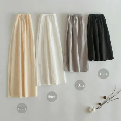 Women Cotton Underskirt Petticoat Half Slip A Line Elastic Waist Safety Skirts • £20.41