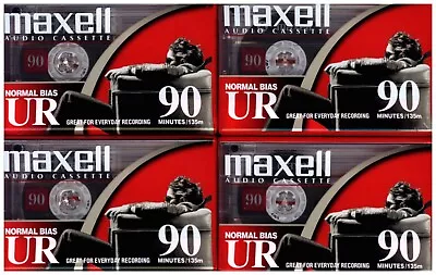 MAXELL UR 90 FOUR Normal Bias 90 MIN. SEALED BLANK CASSETTE TAPES NEW OLD STOCK • $5