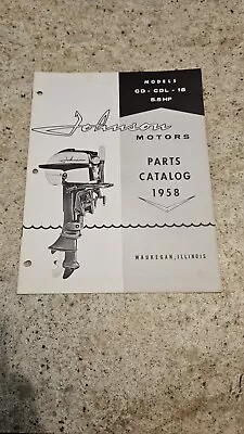 Vintage 1958 Johnson CD-15 CDL15 5.5hp Outboard Boat Motor Factory Parts Catalog • $16