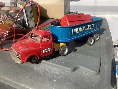 Rare 1950’S Linemar Battery Operated Hauler & Trailer Vintage Toy • $60