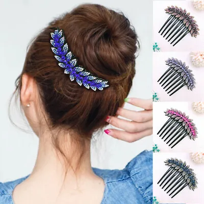 Luxury Crystal Flower Hair Combs Clip Vintage Hairpins Bridal Wedding Headdress  • $3.59