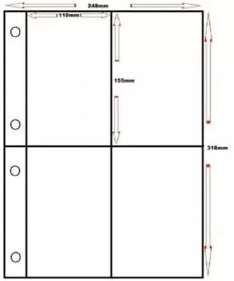 £35 • Buy Large Guardian Postcard Album Pages Sleeves With 4 Pockets Per Page 10 25 50 100