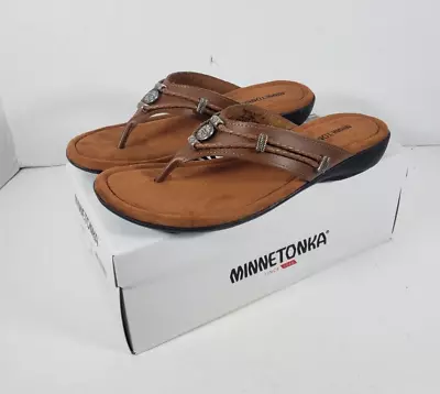 Minnetonka Women's Silverthorne Thong Sandals Size 10M Nutmeg NIB • $39