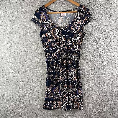 $16.47 • Buy Leona Edmiston Womens Dress 8 Blue Fit & Flare Short Cap Sleeve Pullover Work