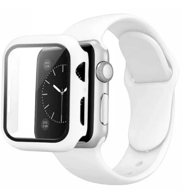 $9.99 • Buy Screen Case +Silicone Band Strap For Apple Watch 8 7 6 5 4 3 2 SE 38 40 42 44 45