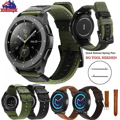 For Samsung Gear S3 Frontier S2 Classic S4 Sport Leather Nylon Band Canvas Strap • $12.55