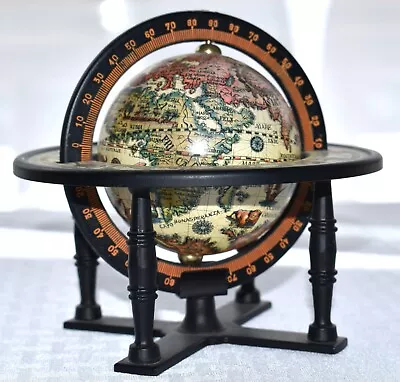 $12 • Buy Miniature ASTROLOGICAL Globe - Small Tabletop - Zodiac Map - Rotating Degrees