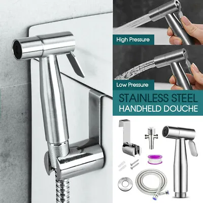 Stainless Steel Handheld Douche Bidet Toilet Spray Shower Shattaf Diverter Kit • $18.99