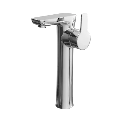 High Rise Basin Tap Tall Mixer Chrome Bathroom • £22