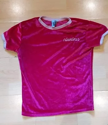 Ladies' THE RAGGED PRIEST Pink Velvet Clueless T Shirt Small Used VGC • £9.99